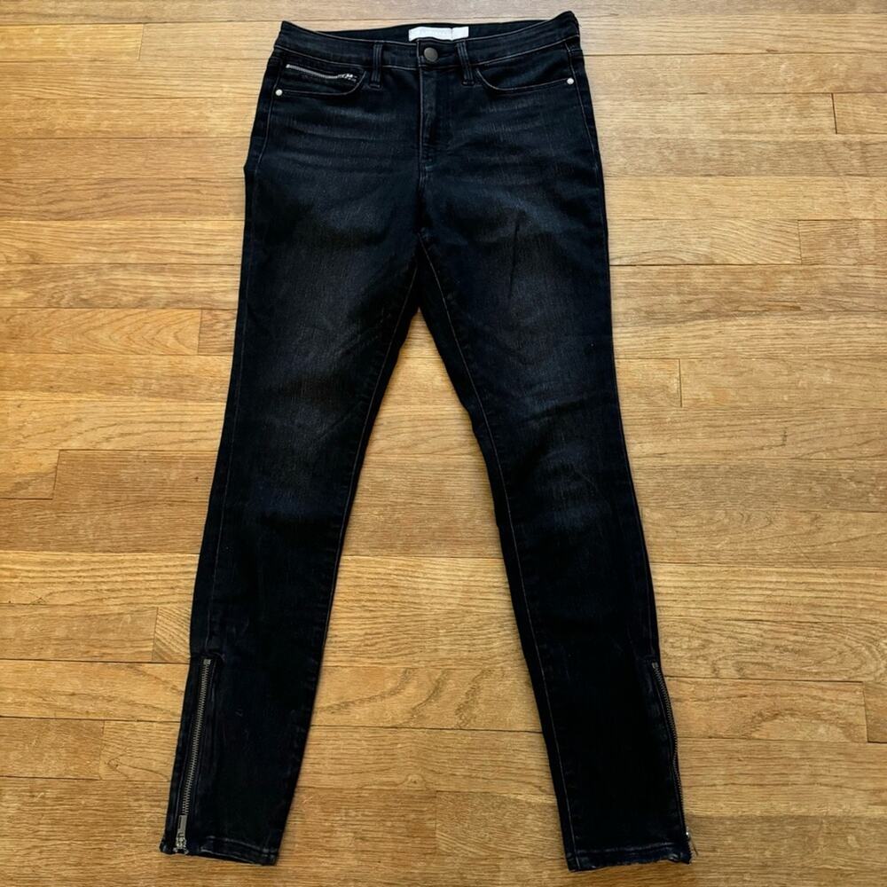 Athleta Sculptec black zippered high-rise moto jeggings pants jeans size 6
b33